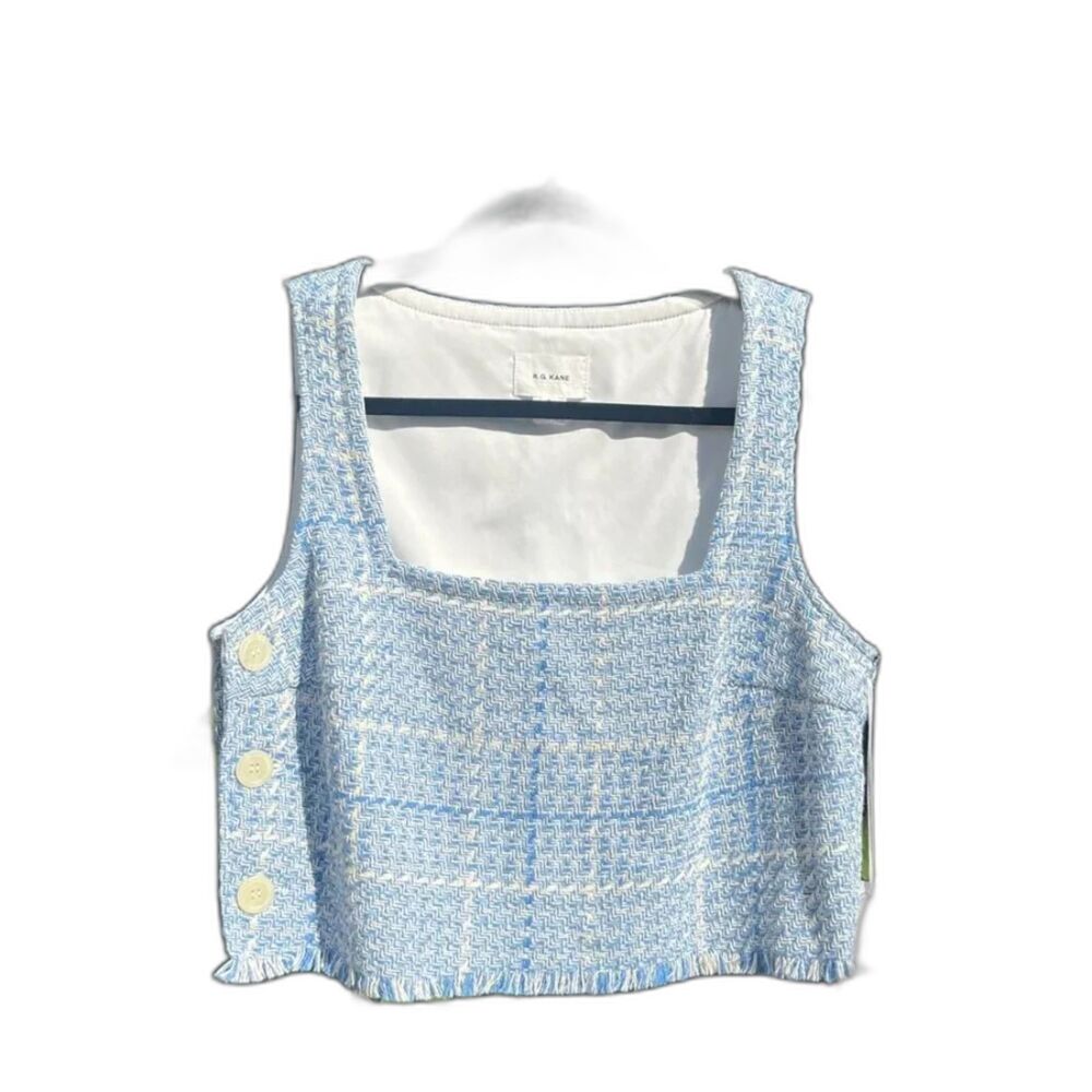 Perfect Summer R.G. Kane Tweed Crop Top with button detail | Small